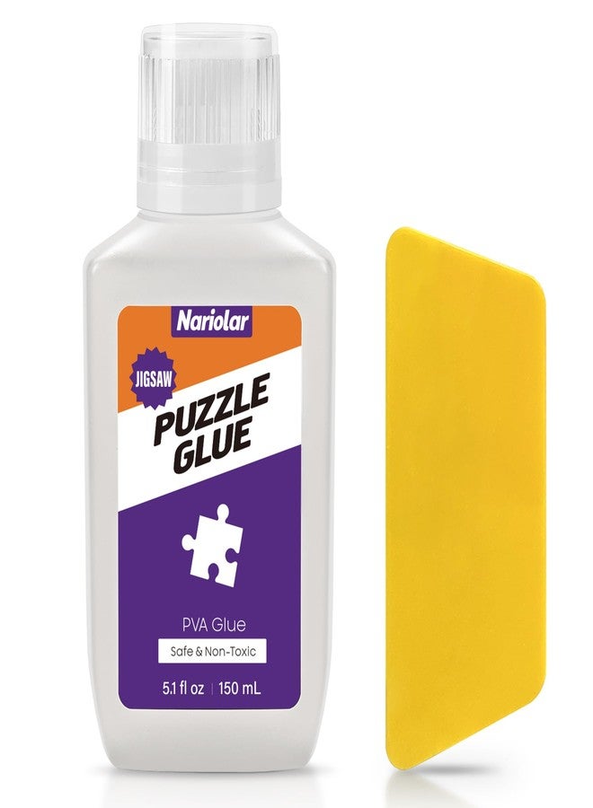 Nariolar 5.1 fl oz/150 ml Jigsaw Puzzle Glue Clear with Applicator, Suitable for Fixing and Hanging Puzzles, Quick-Drying - Image 1